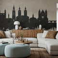 Maastricht the Netherlands Skyline Concrete Mural Wallpaper - room preview 03