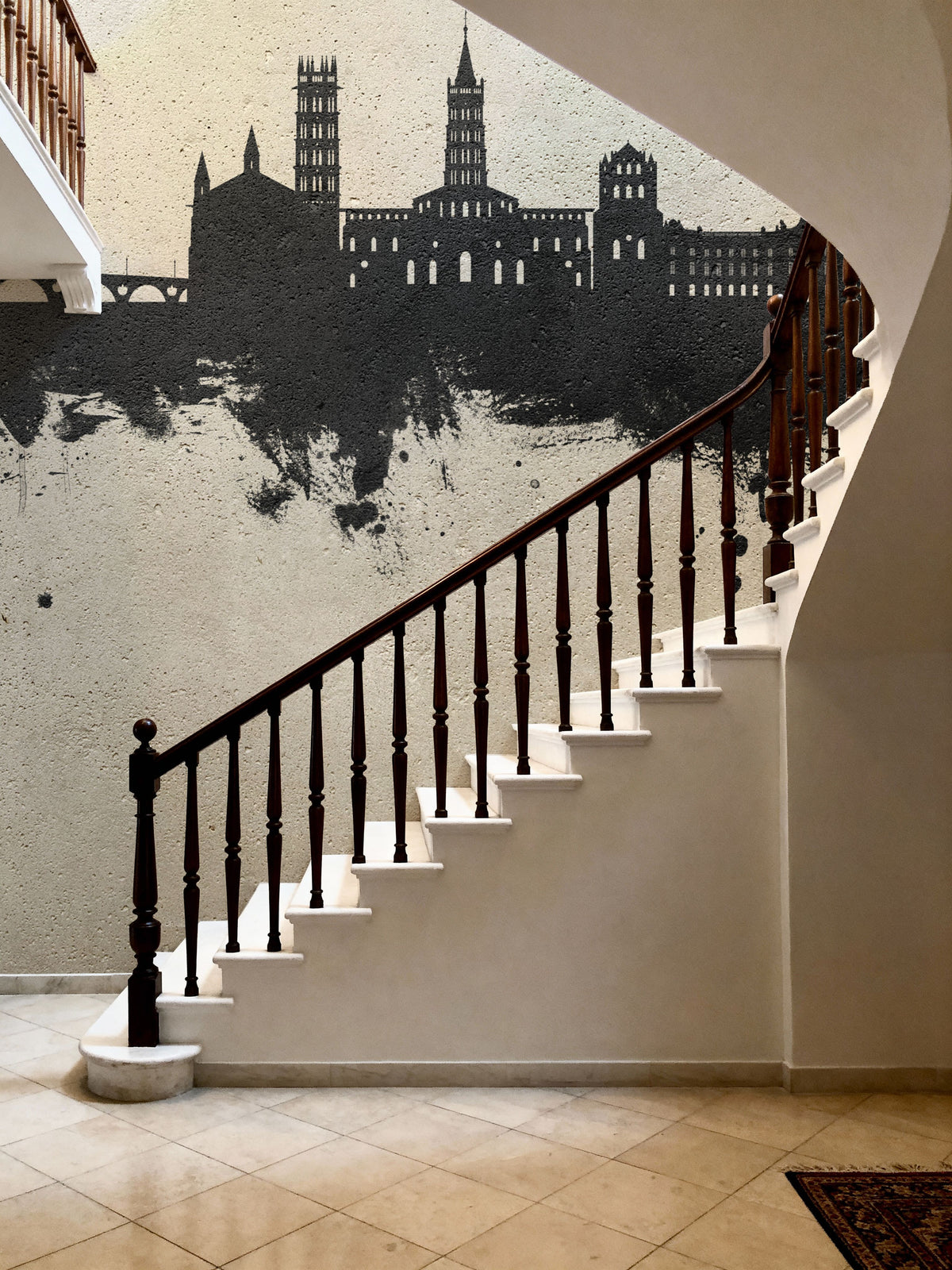 Toulouse France Skyline Concrete Mural Wallpaper - room preview 03