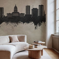 Topeka Wyoming Skyline Concrete Mural Wallpaper - room preview 03