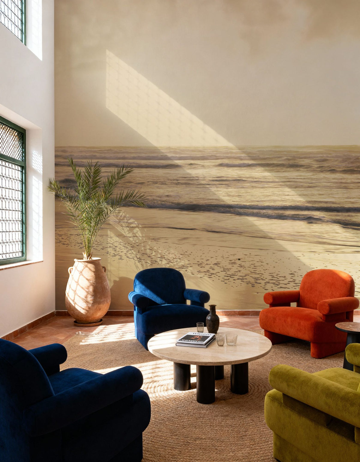 Golden Shore Silhouette Mural Wallpaper - room preview 03