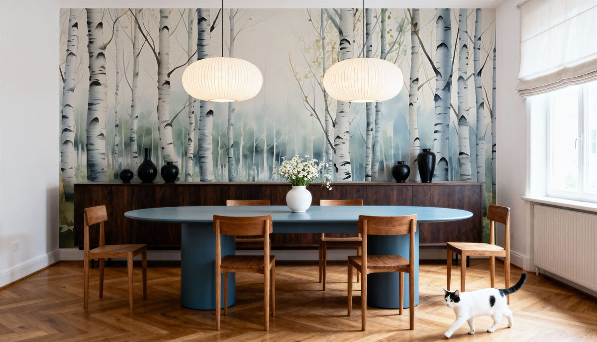 Summer Birch Mural Wallpaper - Neutral Tone - room preview 03
