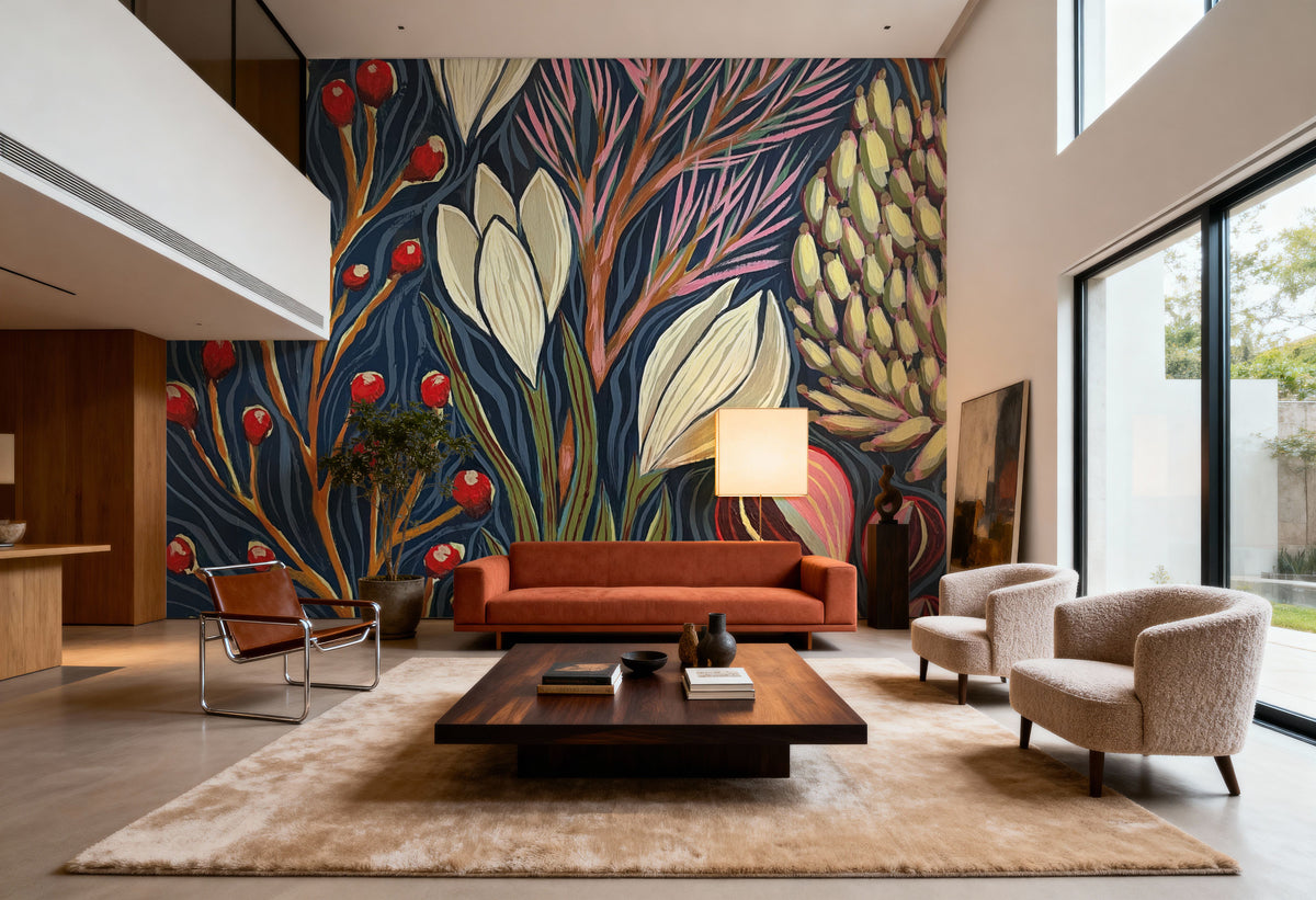 Enchanted Floral Forest Mural Wallpaper - room preview 03