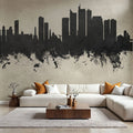 Manila Philippines Skyline Concrete Mural Wallpaper - room preview 03