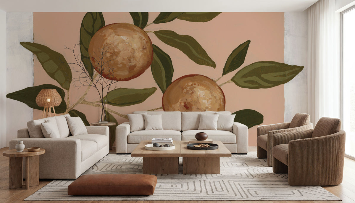 Orange Study I Mural Wallpaper - room preview 03