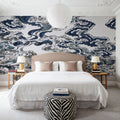 Ukiyo-e Clouds, Blues Mural Wallpaper - room preview 03