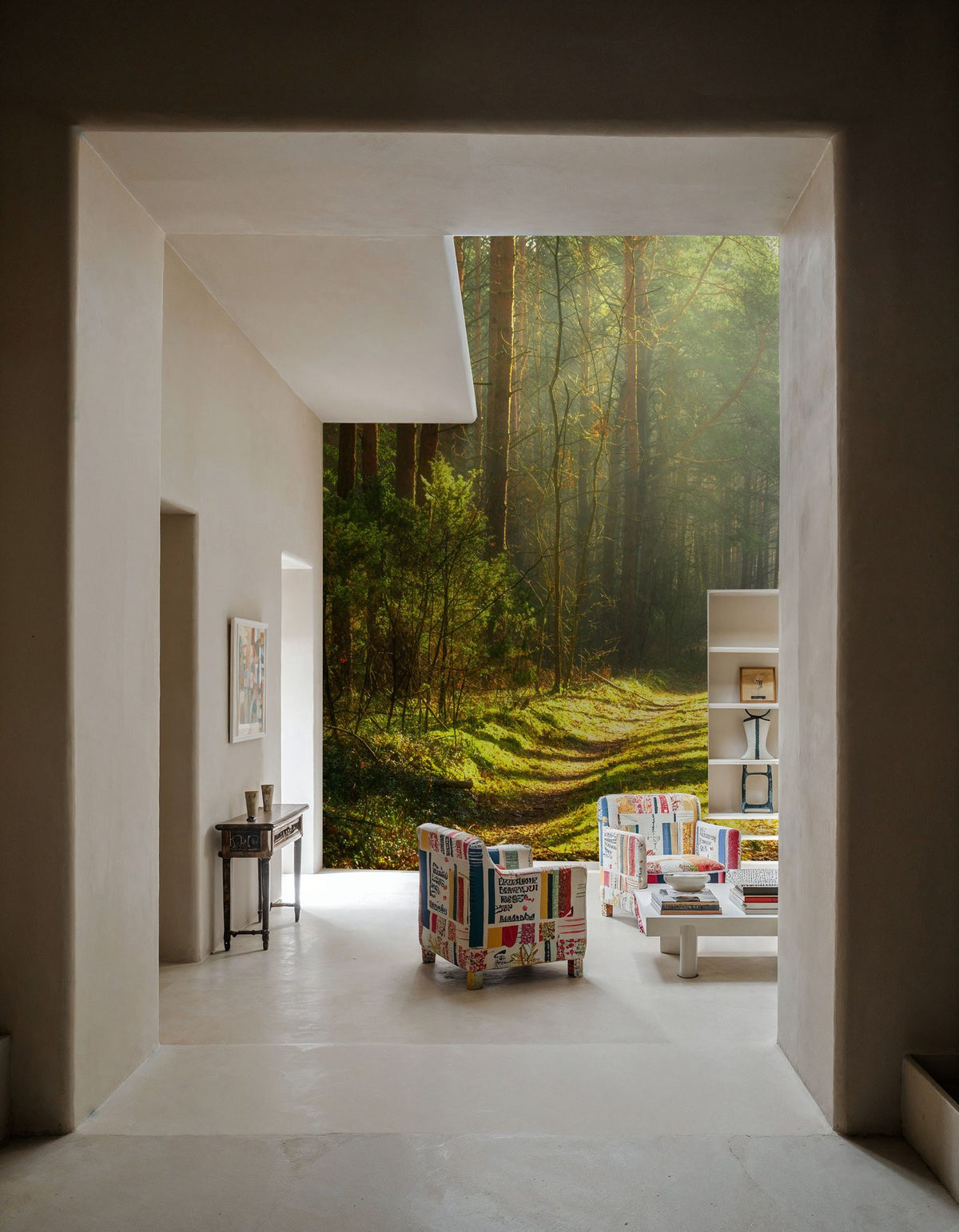 Silent Forest Road Mural Wallpaper - room preview 03