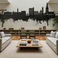 Warrington England Skyline Black & White Mural Wallpaper - room preview 03