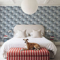 Intaglio Clouds Pattern, Ink Blue Mural Wallpaper - room preview 03