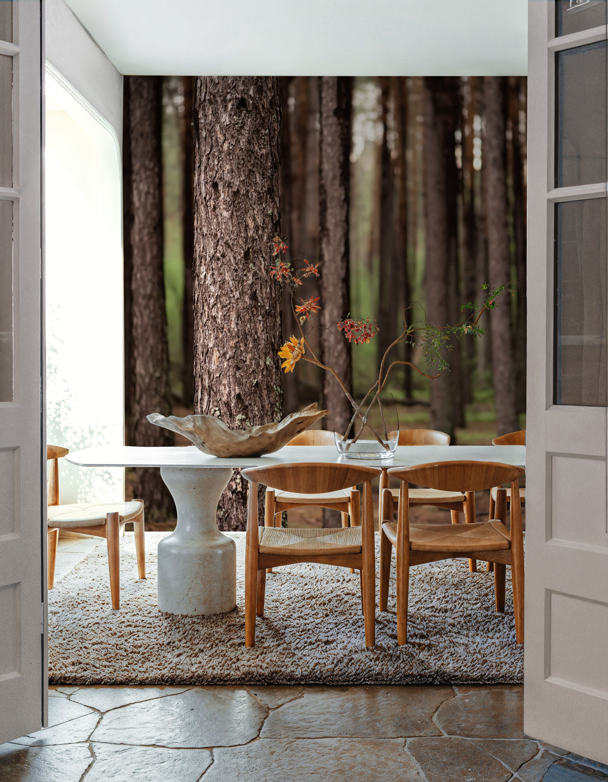 Dark Pine Forest Mural Wallpaper - room preview 03