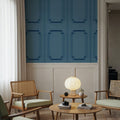 Faux Wall Panel Moulding, Sky Blue Mural Wallpaper - room preview 03