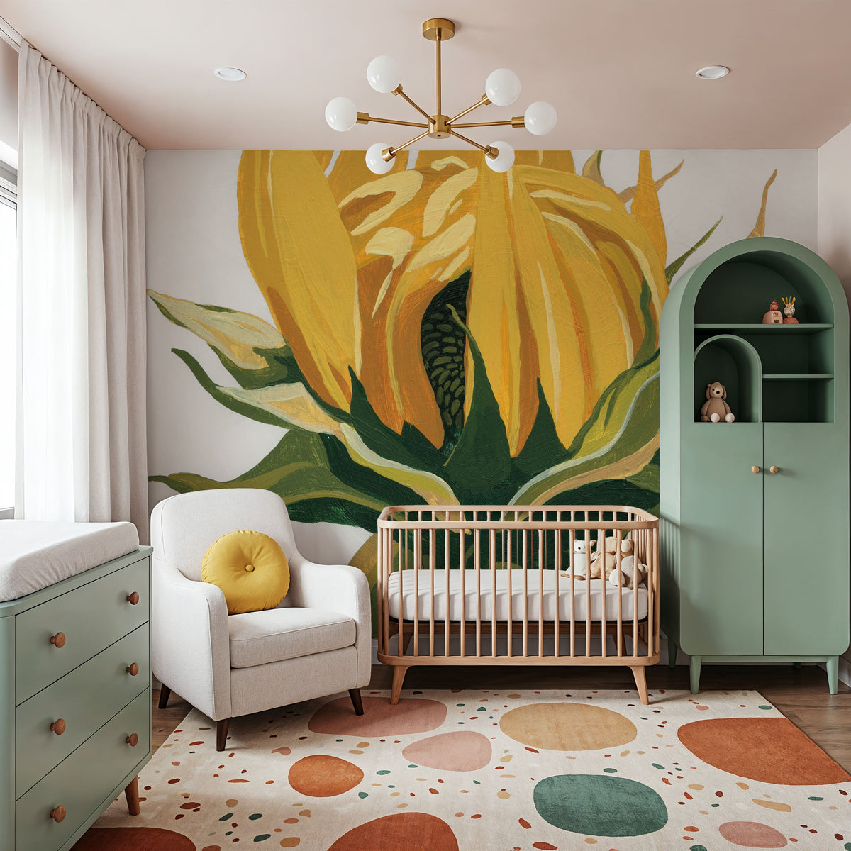 September Sunflowers I Mural Wallpaper - room preview 03