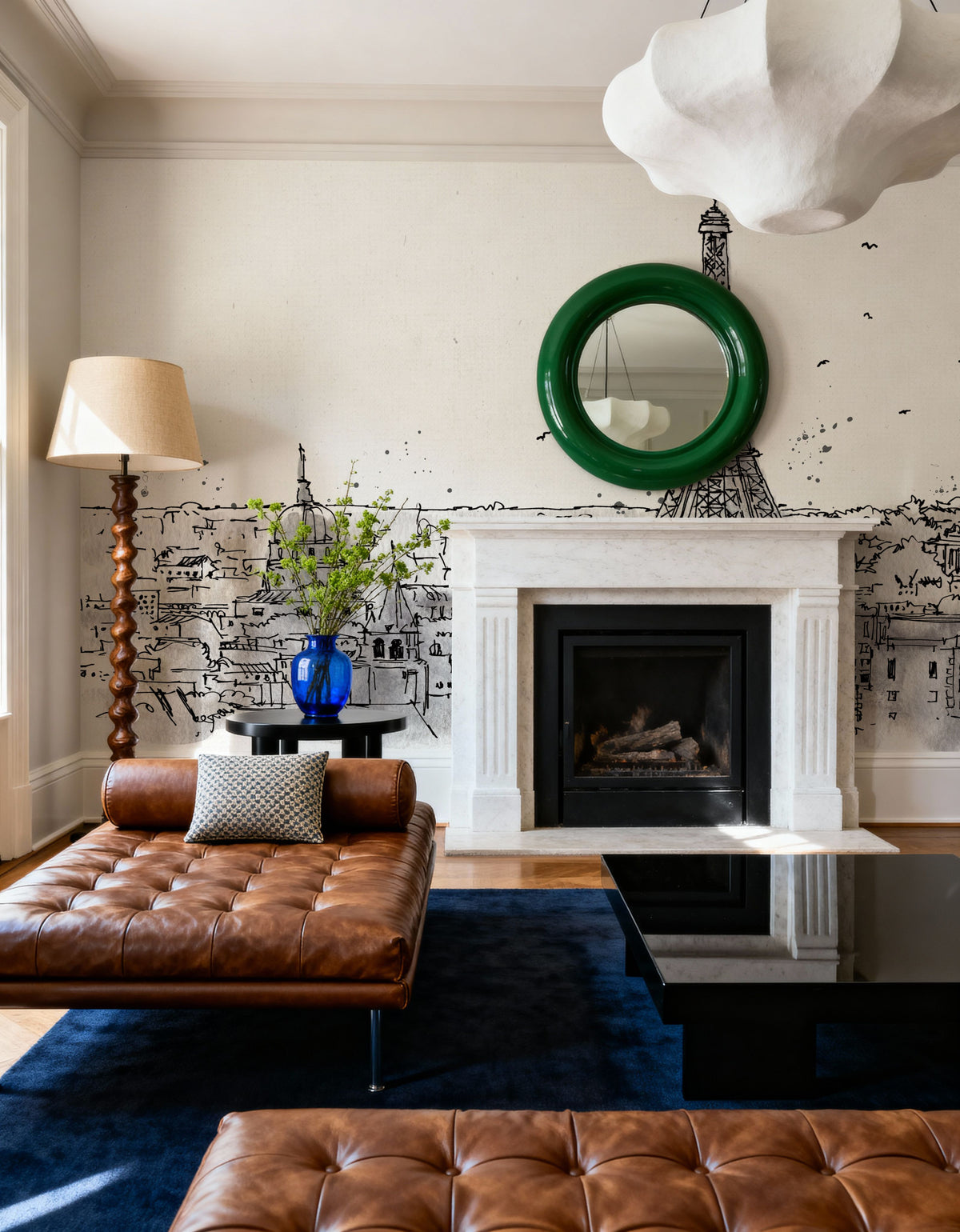 Skyline Sketches Paris Mural Wallpaper - room preview 03