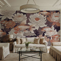 Dancing Fish, Dusty Orange Mural Wallpaper - room preview 03