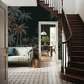 Palm Abode, Midnight Mural Wallpaper - room preview 03