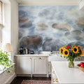 Misty River Stones Mural Wallpaper - room preview 03