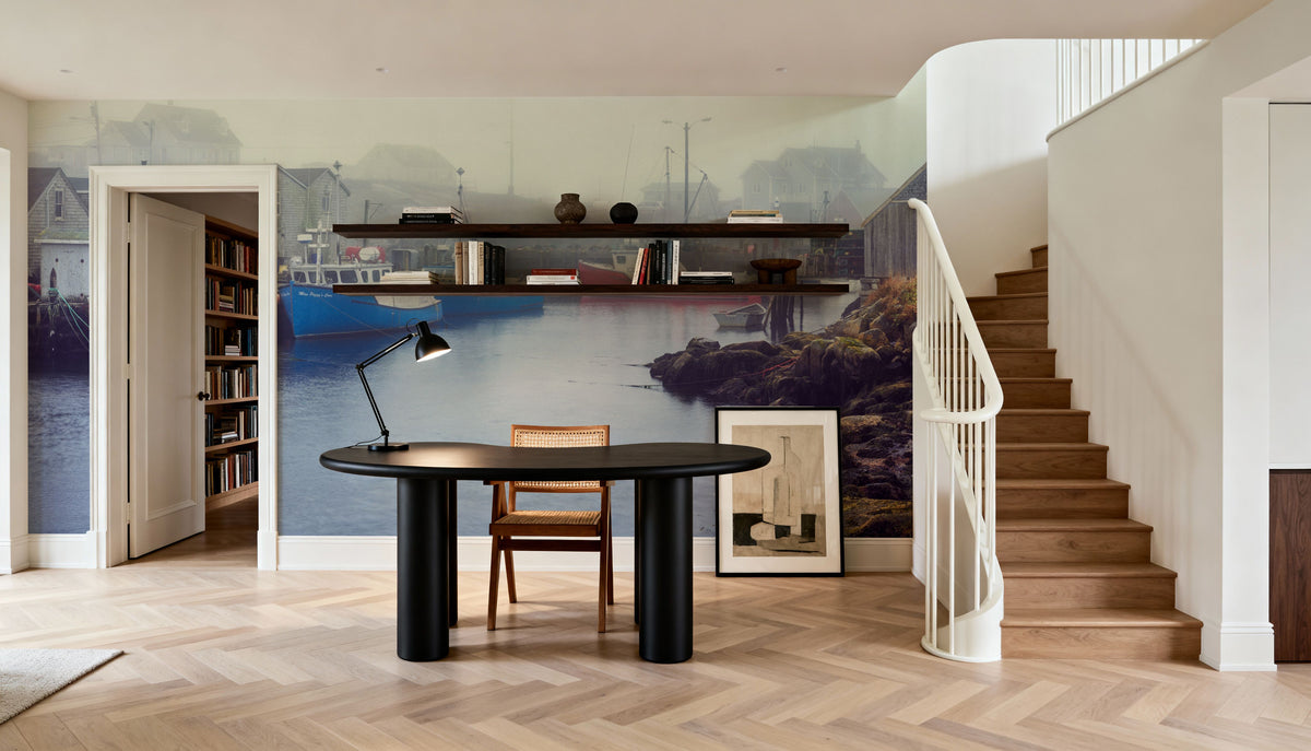 Foggy Fishing Mural Wallpaper - room preview 03