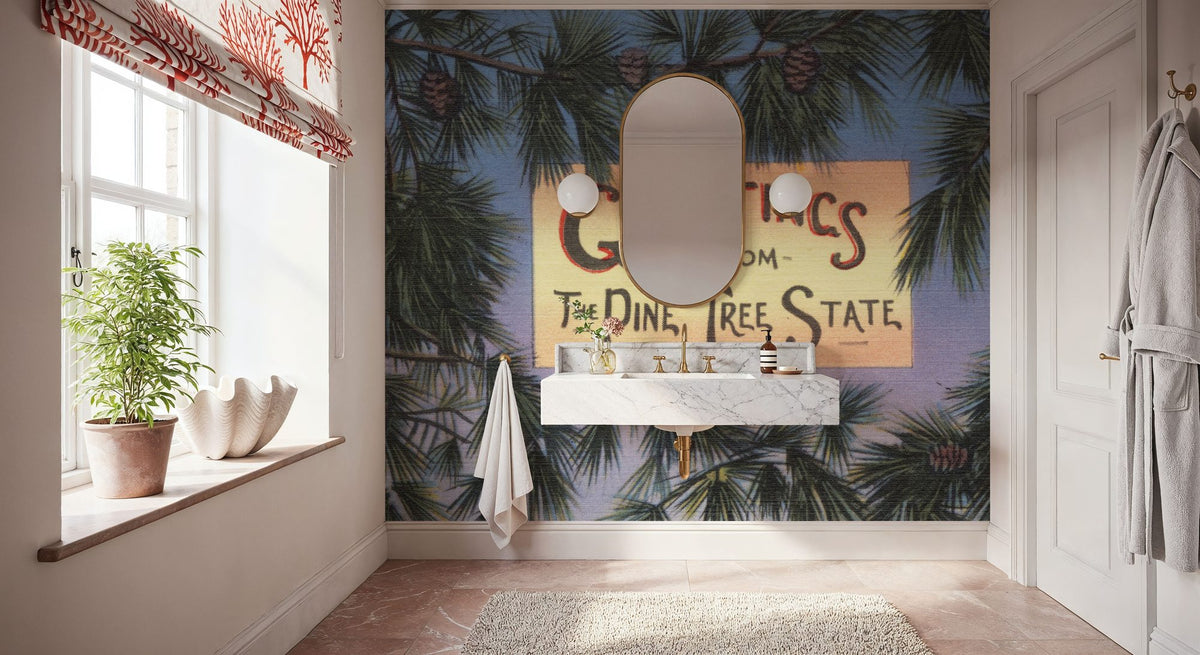 Greetings From Pine Tree State Mural Wallpaper - room preview 03