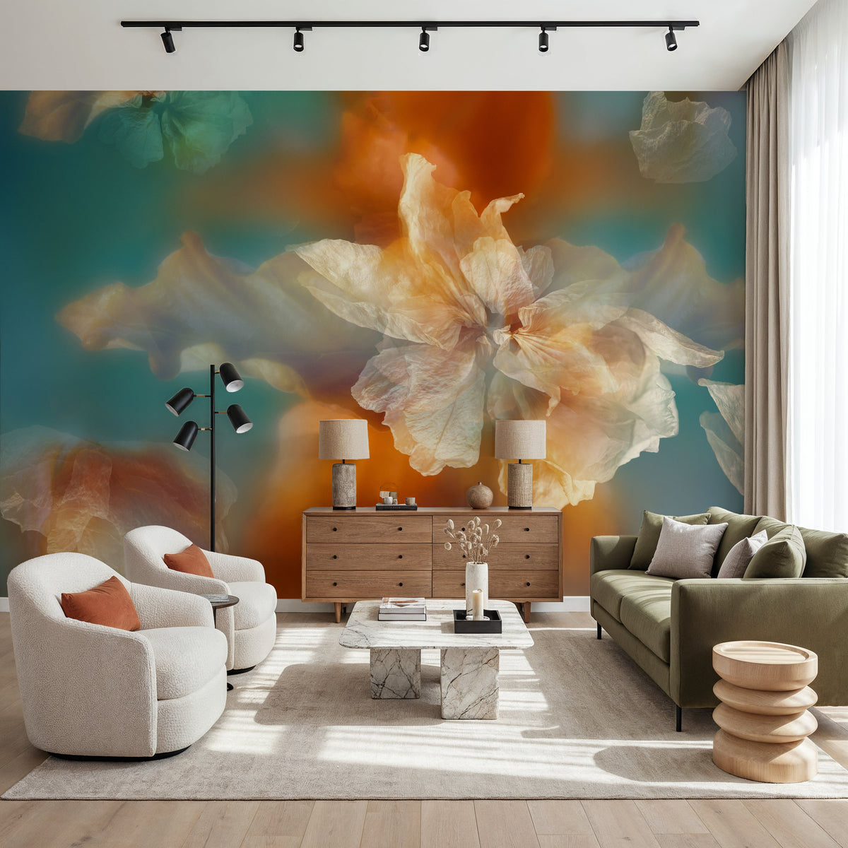 Serendipity Flower Mural Wallpaper - room preview 03