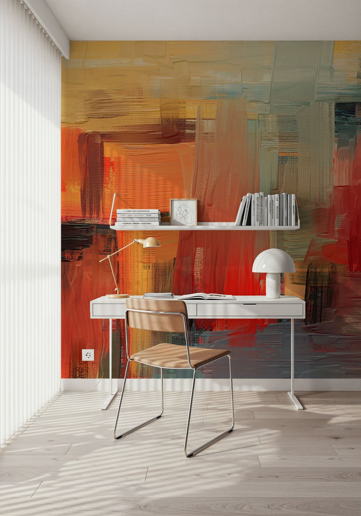 Sense of the City, Yellow and Orange Mural Wallpaper - room preview 03