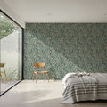 Hydrangea, Teal Mural Wallpaper - room preview 03