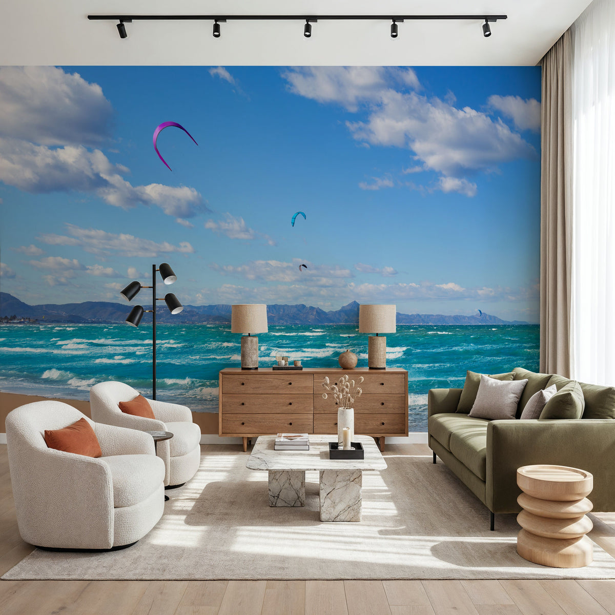 Kite Surfing Mural Wallpaper - room preview 03