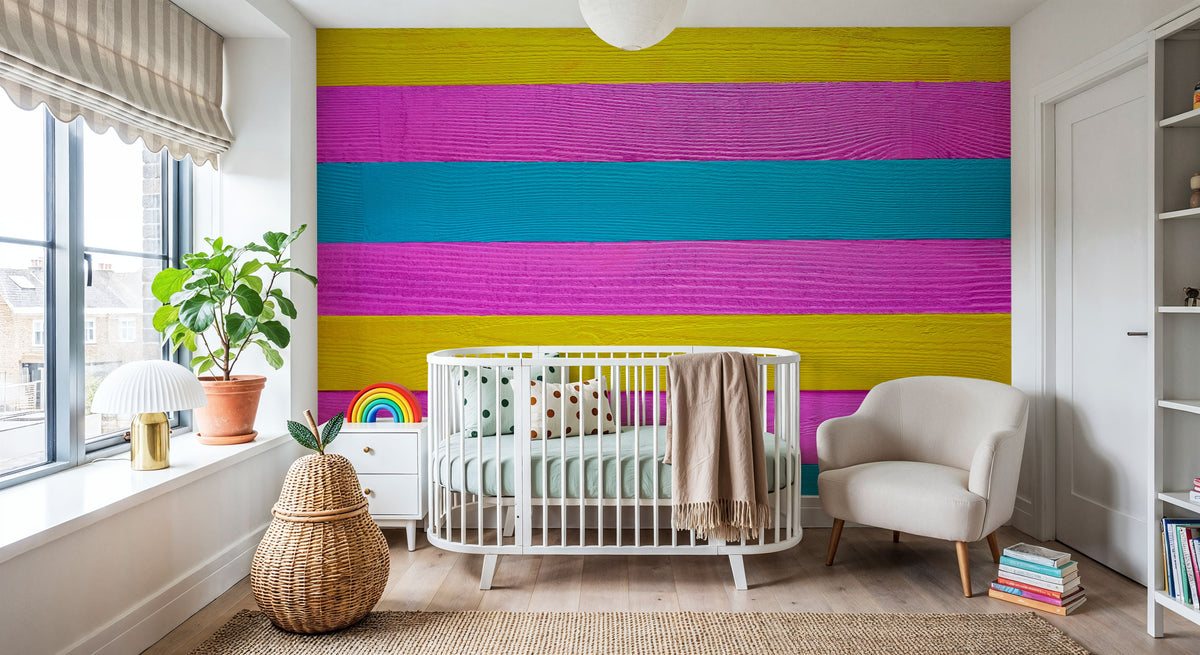 Colorful Mexican Wood Mural Wallpaper - room preview 03
