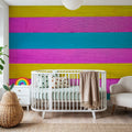 Colorful Mexican Wood Mural Wallpaper - room preview 03
