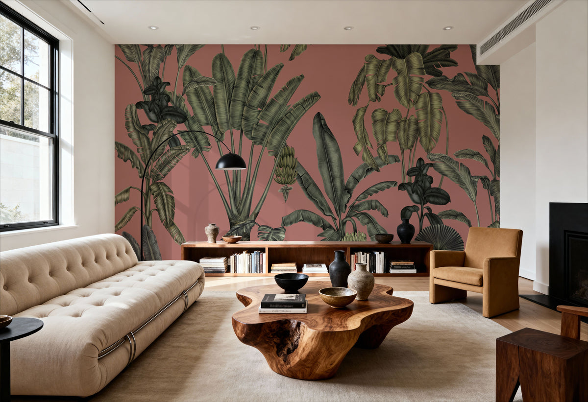 Banana Grove, Rose Mural Wallpaper - room preview 03
