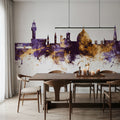 Florence Italy Skyline Purple & Gold Mural Wallpaper - room preview 03