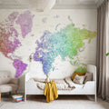 World Map Cities - Jude Mural Wallpaper - room preview 03