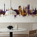 Dortmund Germany Skyline Purple & Gold Mural Wallpaper - room preview 03