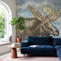 Moose by Lake Mural Wallpaper - room preview 03