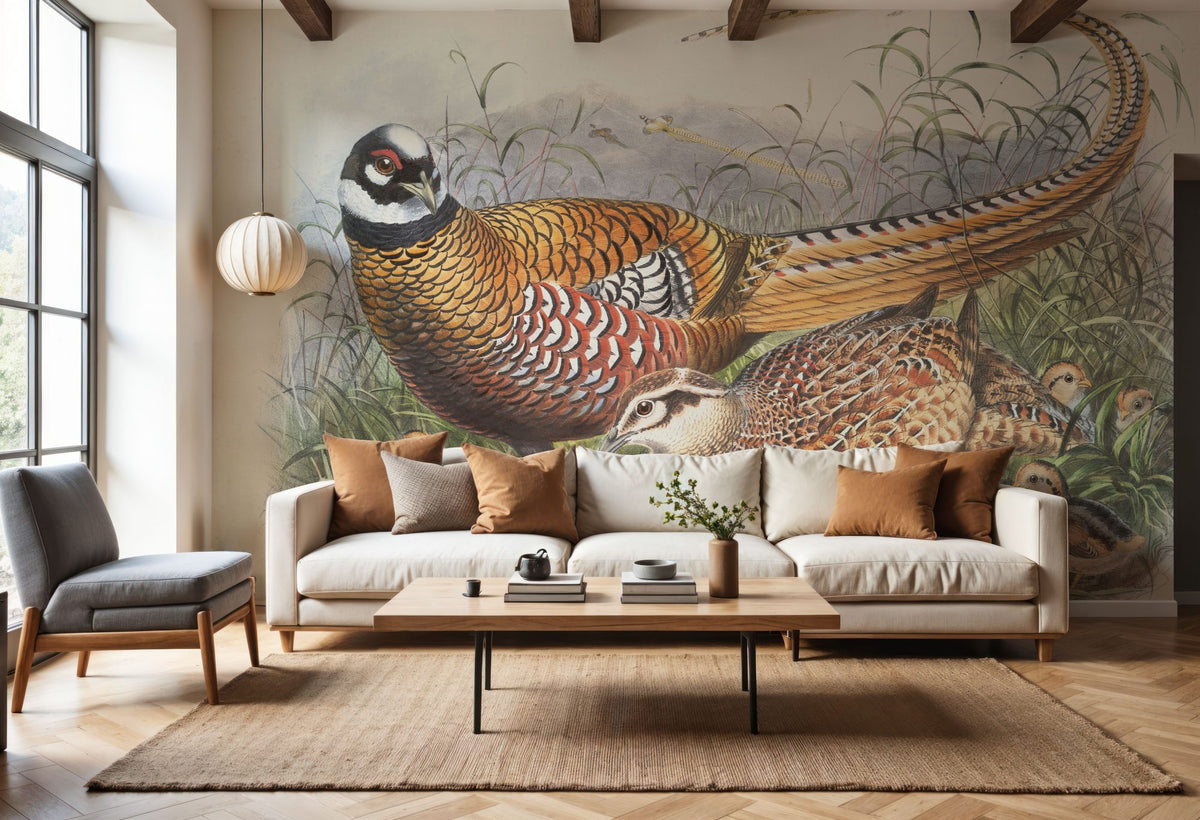 Autumn Pheasant II Mural Wallpaper - room preview 03