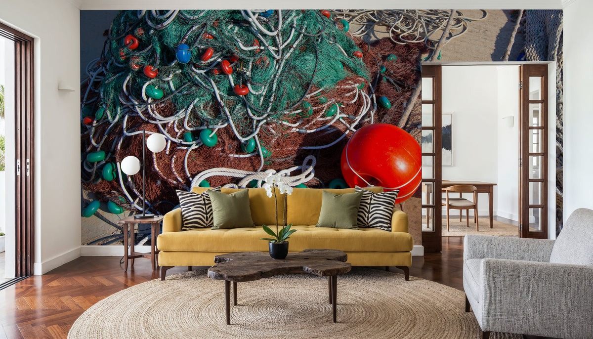 Mediterranean Fishing Nets Mural Wallpaper - room preview 03