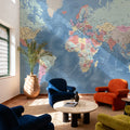 World Map Cities - Vickie Mural Wallpaper - room preview 03