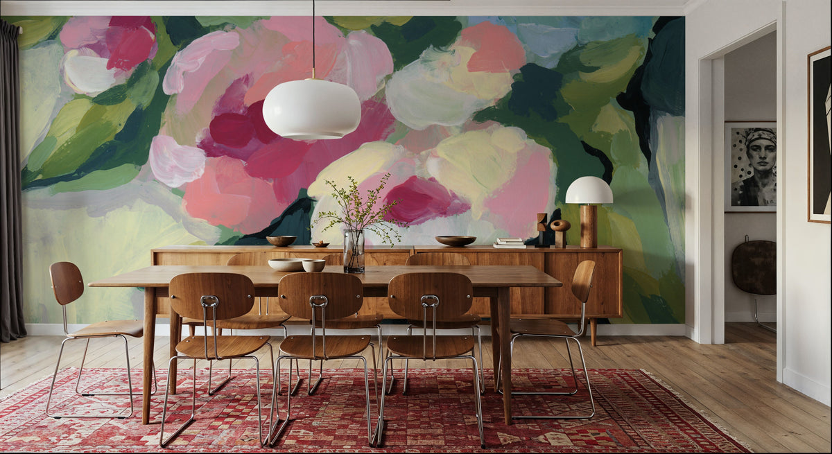 Spring Florals in Vase II Mural Wallpaper - room preview 03