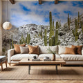 Snowy Desert Cactai Mural Wallpaper - room preview 03