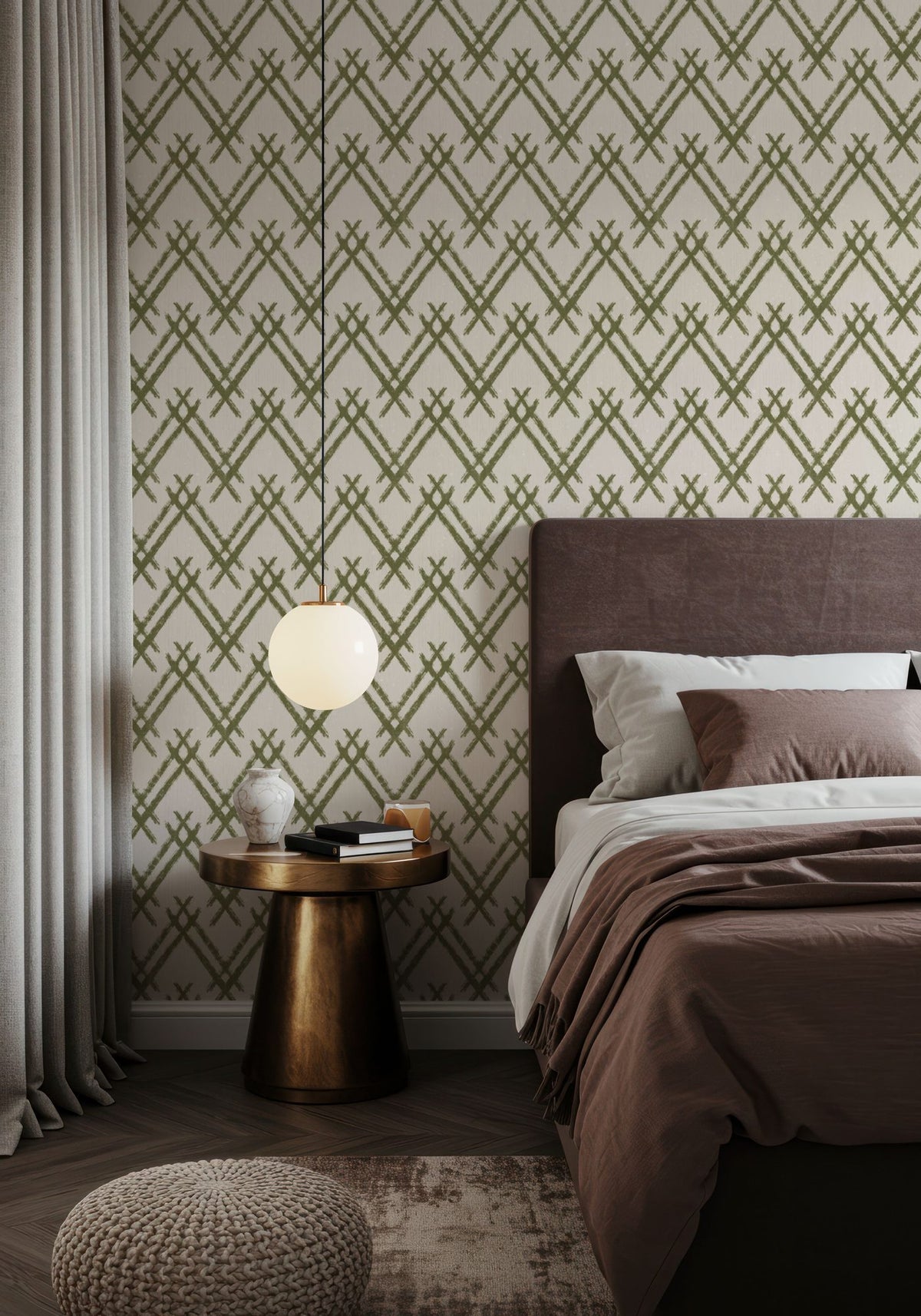 Woodland Tops Green Mural Wallpaper - room preview 03