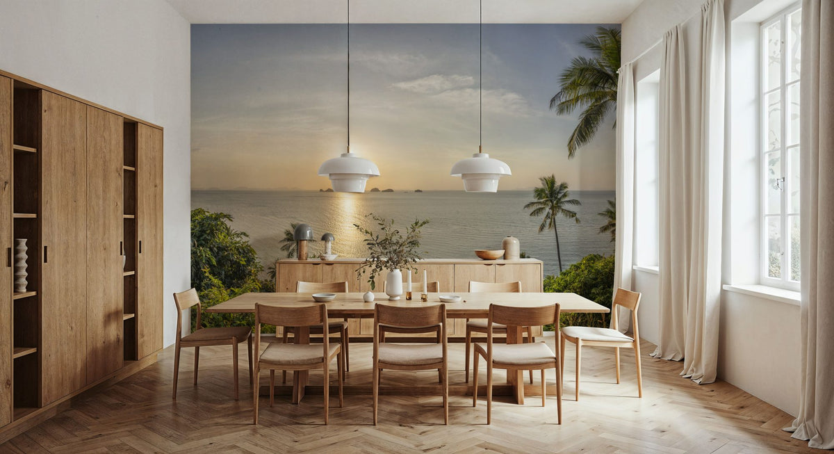 Golden Palm Shore Mural Wallpaper - room preview 03
