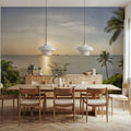 Golden Palm Shore Mural Wallpaper - room preview 03