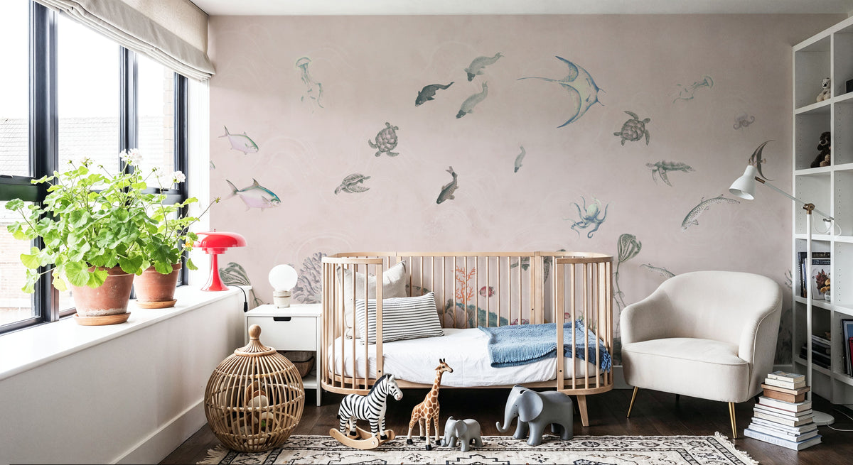 Great Reef, Rose Mural Wallpaper - room preview 03