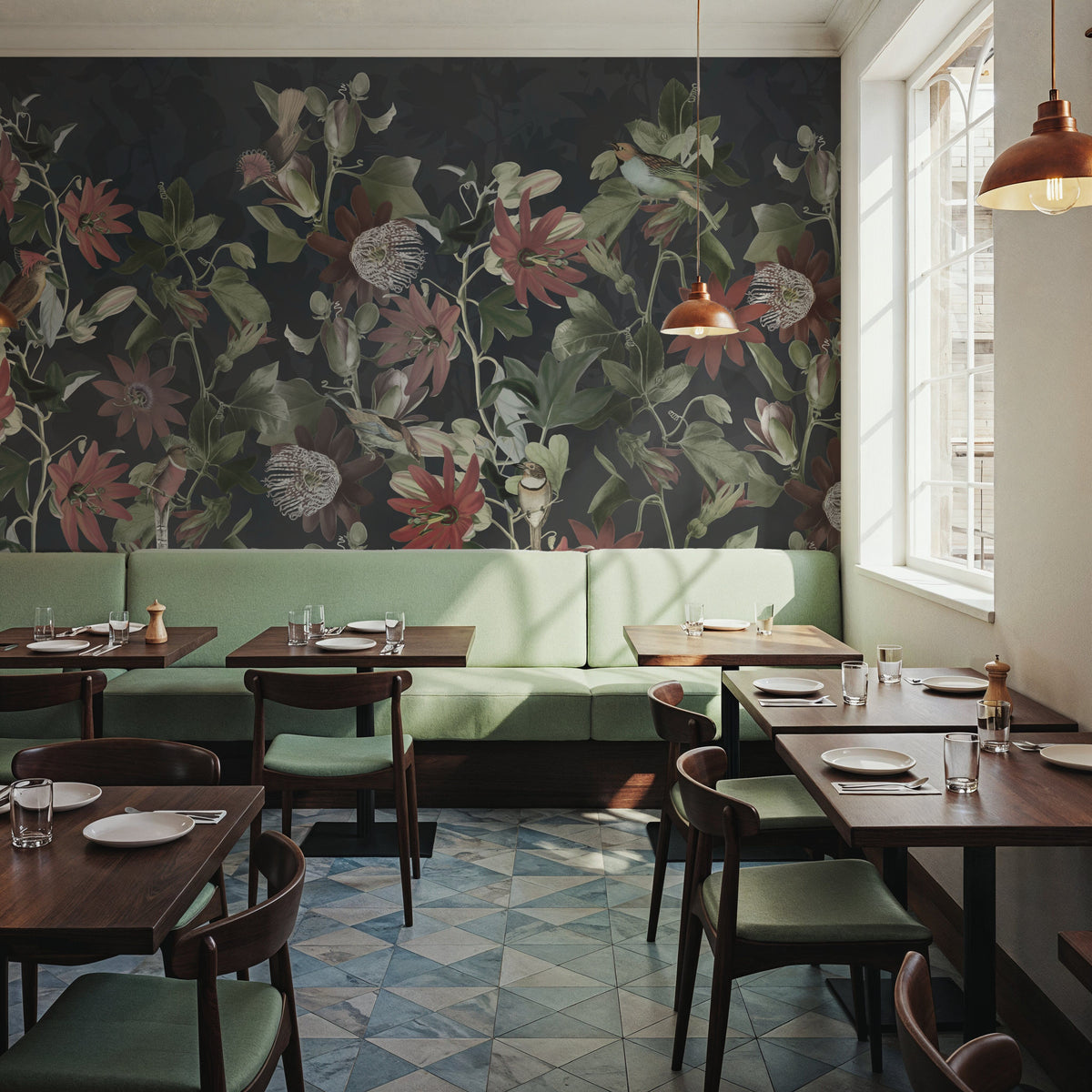 Seven Birds Mural Wallpaper - Edition 3 - room preview 03