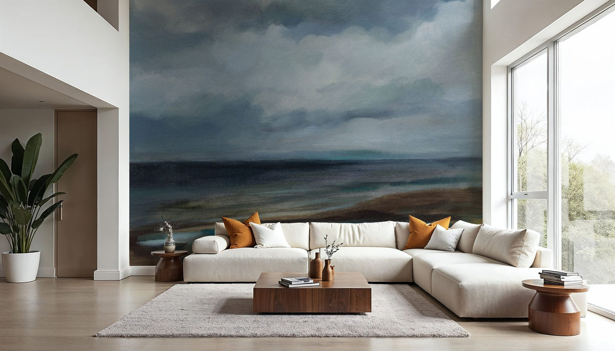 Evening Beach Mural Wallpaper - Neutral Tone - room preview 03