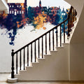Salisbury England Skyline Blue & Bronze Mural Wallpaper - room preview 03