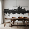 Valletta Malta Skyline Black & White Mural Wallpaper - room preview 03