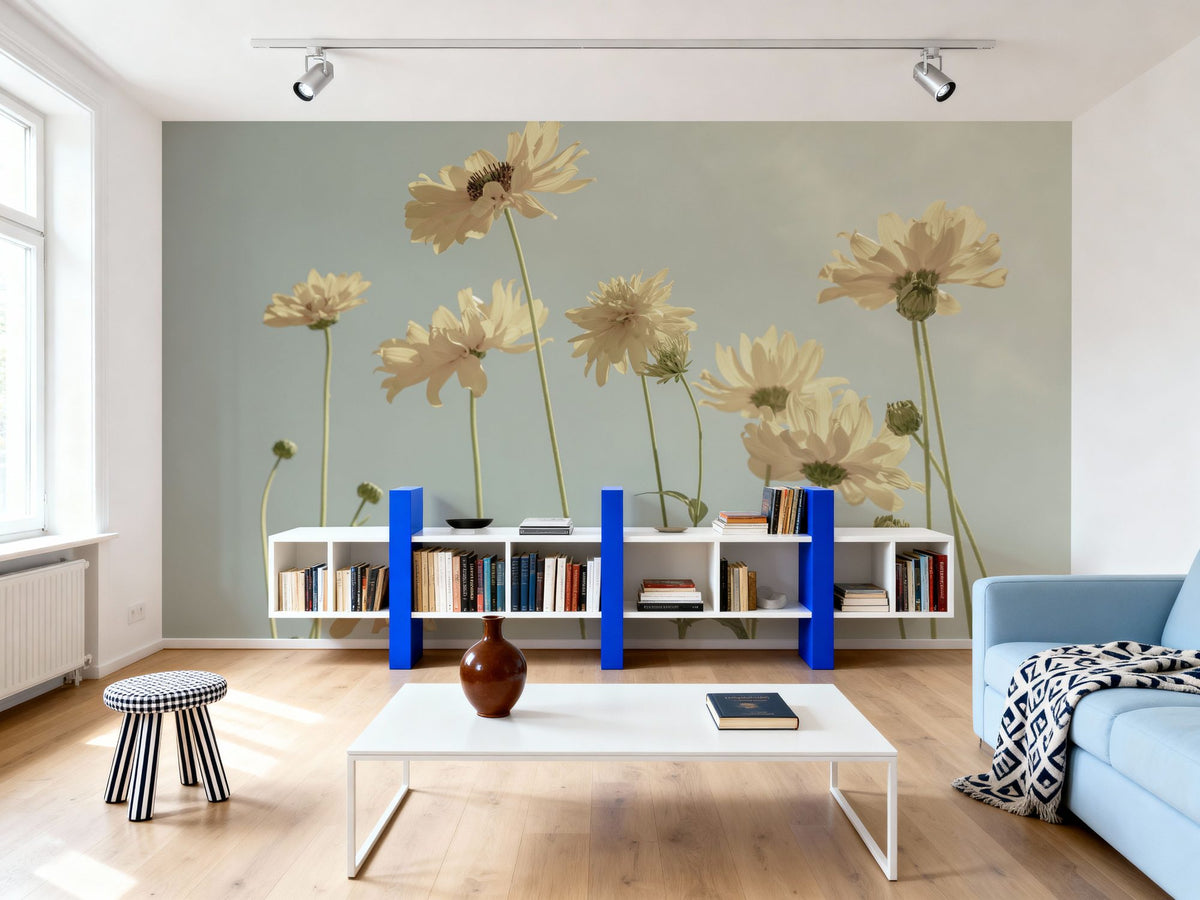 Yellow and Sky Mural Wallpaper - room preview 03