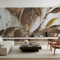Gilded Leaf Collage I Mural Wallpaper - Warm Tone - room preview 03