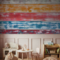 Mexican Wood Washed Mural Wallpaper - room preview 03
