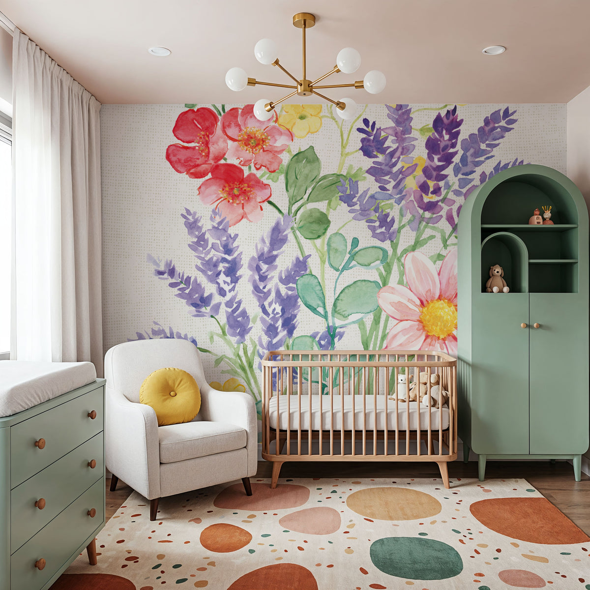 Fresh Floral II Mural Wallpaper - room preview 03