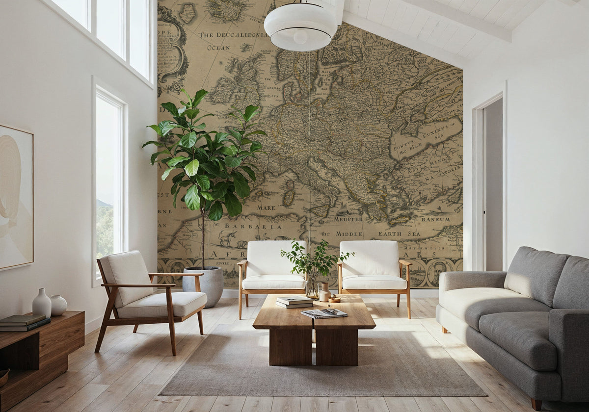 Map of Europe 1668 Mural Wallpaper - room preview 03
